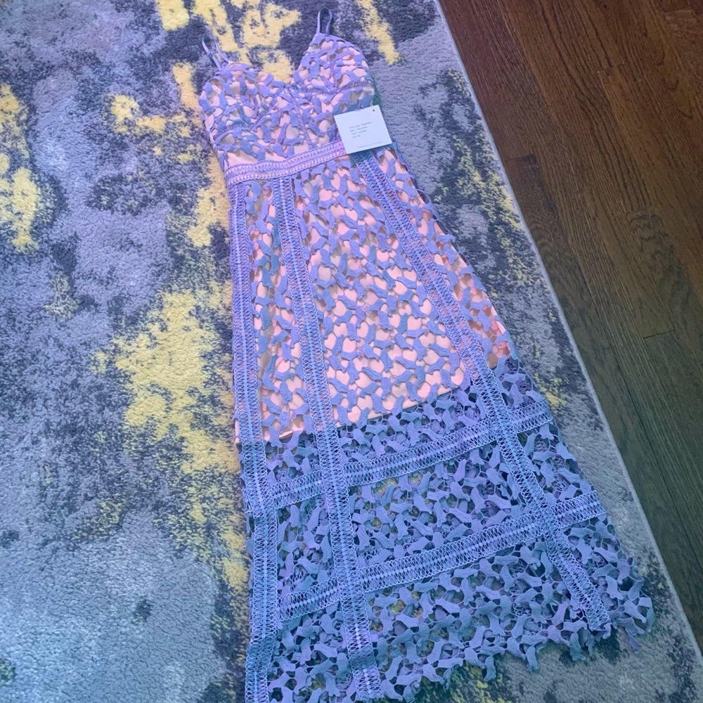 Anthropologie Elliatt Tingle Dress in Lilac/Nude XS